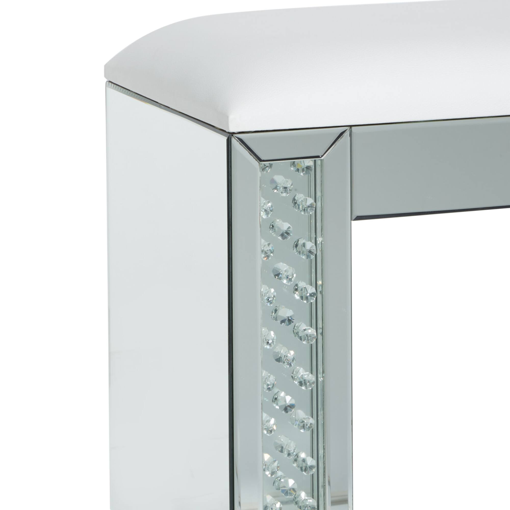 21" Silver Wood Glam Stool